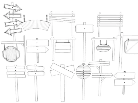 Signboards Collection 3D Model