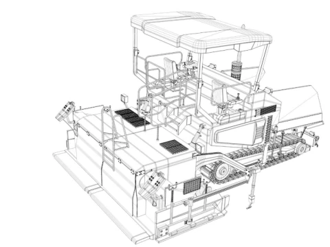 Finitrice per asfalto Modello 3D