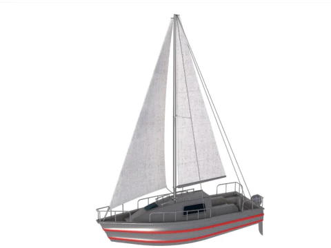 Small Sailing Yacht 3D Model