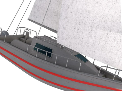 Small Sailing Yacht 3D Model