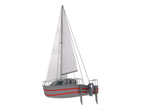 Small Sailing Yacht 3D Model