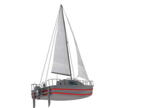 Small Sailing Yacht 3D Model