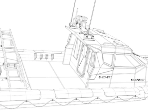 Waverider 1060 GRP Cabin Gemini Marin 3D Model