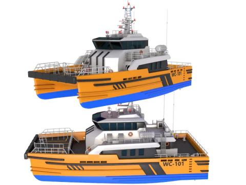 Barca da lavoro offshore Windcat 101 MK4 Modello 3D
