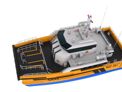Windcat 101 MK4 Offshore Workboat 3D Model