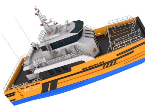 Windcat 101 MK4 Offshore Workboat 3D Model