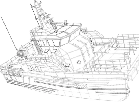 Windcat 101 MK4 Offshore Workboat 3D Model