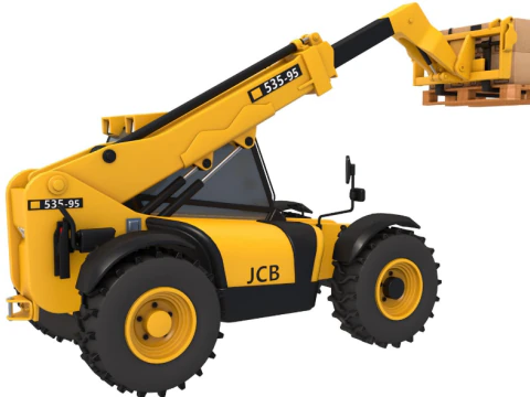 Teleskopik Y&uuml;kleyici Forklift JCB 3D Model