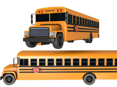 Old School Bus 3D Model