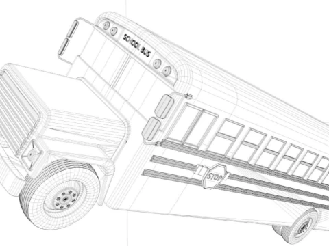 Old School Bus 3D Model