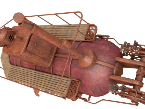 Old Rusty Submarine 3D Model