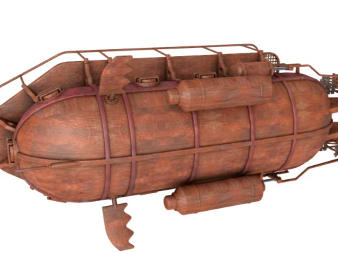 Old Rusty Submarine 3D Model