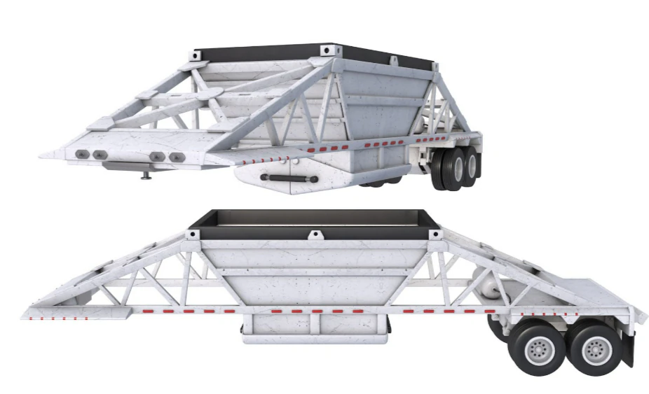 Belly Dump Trailer 3D Model .c4d .max .obj .3ds .fbx .stl .blend 