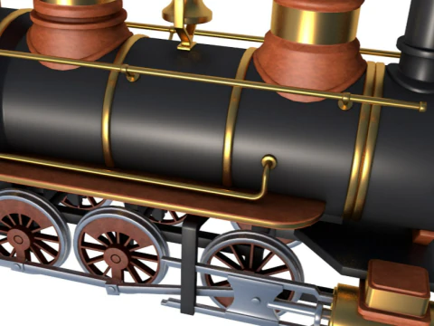 Steam Train Locomotive 3D Model