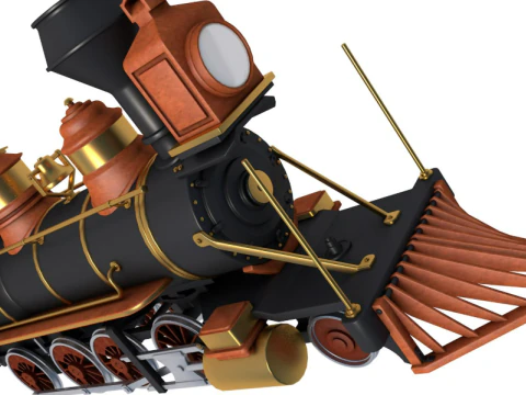 Steam Train Locomotive 3D Model