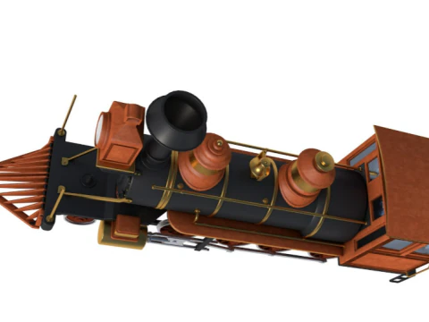 Steam Train Locomotive 3D Model