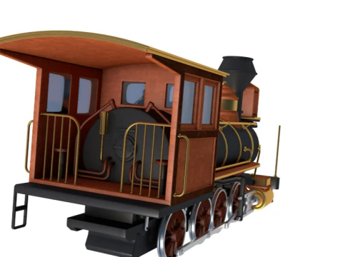 Steam Train Locomotive 3D Model
