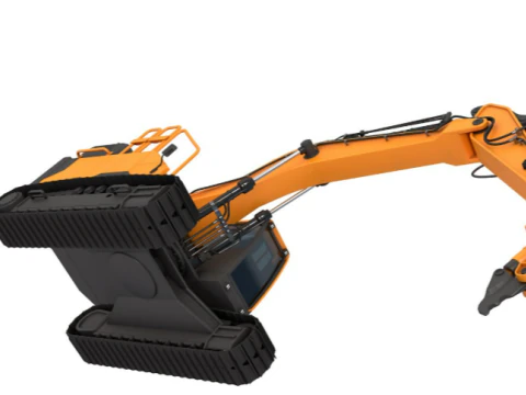 Tracked Excavator Demolition equip 3D Model