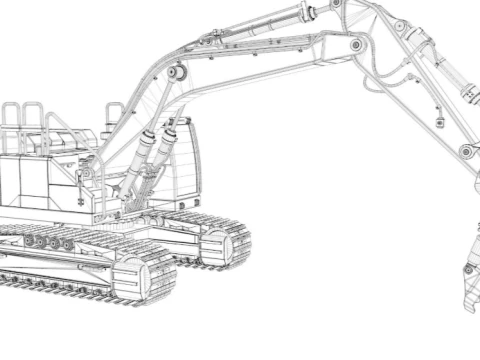 Tracked Excavator Demolition equip 3D Model