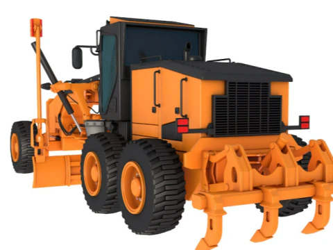 Road Motor Grader 3D Model