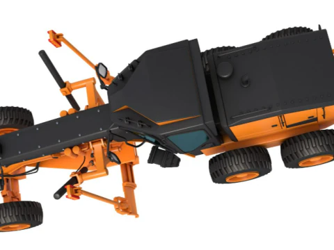 Road Motor Grader 3D Model