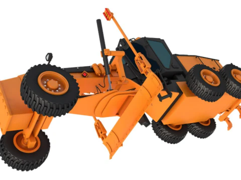 Road Motor Grader 3D Model