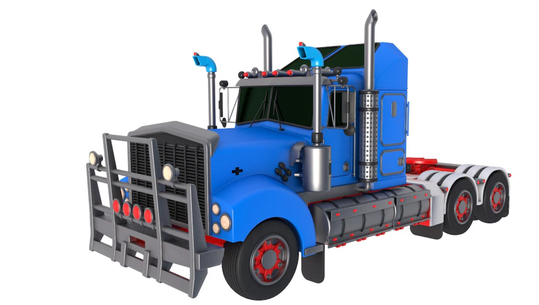 Vintage Semi-Truck 3D Model .c4d .max .obj .3ds .fbx .stl .blend 