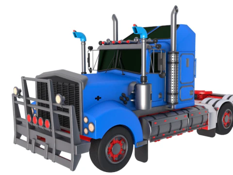Vintage Semi-Truck 3D Model
