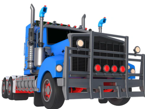 Vintage Semi-Truck 3D Model