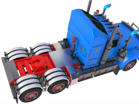 Vintage Semi-Truck 3D Model