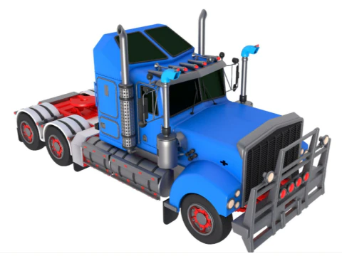 Vintage Semi-Truck 3D Model
