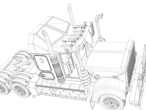 Vintage Semi-Truck 3D Model