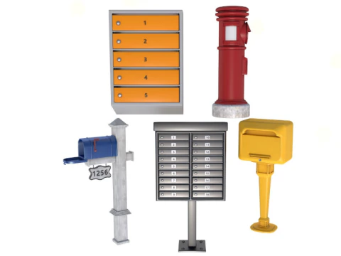 Kolekcja skrzynek pocztowych Model 3D