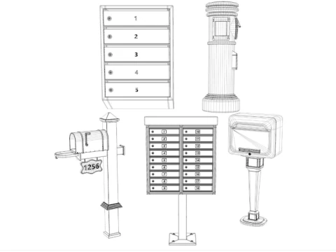 Kolekcja skrzynek pocztowych Model 3D