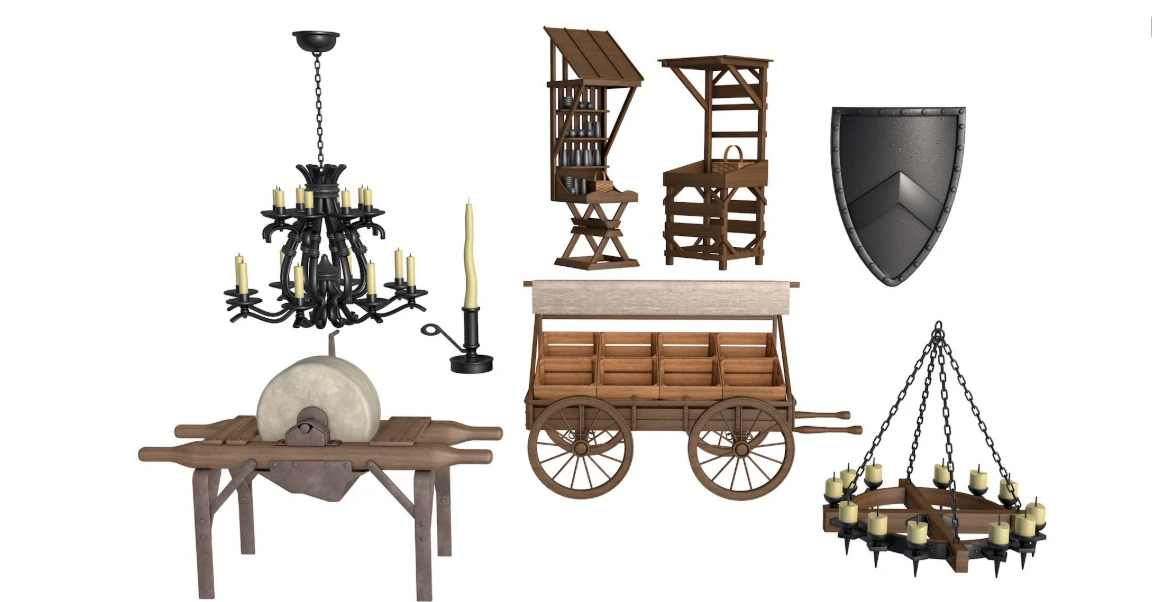 Medieval Collection 3D Model .c4d .max .obj .3ds .fbx .stl .blend