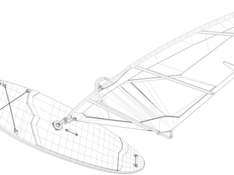 Windsurfen 3D Modell