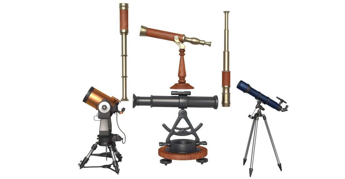 Telescopes Collection 3D Model .c4d .max .obj .3ds .fbx .stl .blend 