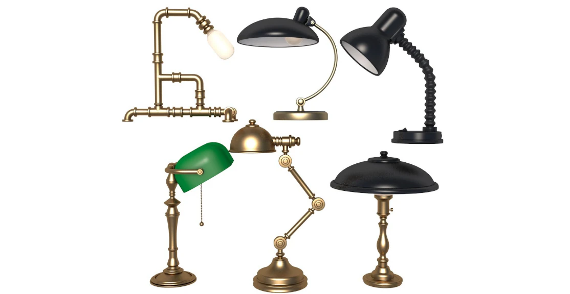 Desk Lamp Collection 3D Model .c4d .max .obj .3ds .fbx .stl .blend 