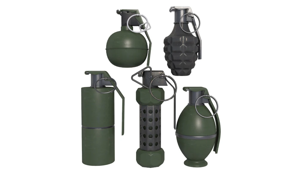 Grenade Pack 3D Model .c4d .max .obj .3ds .fbx .stl .blend 
