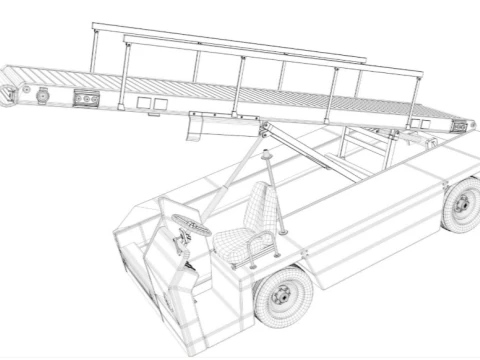 Airport Conveyor Belt Loader 3D Model