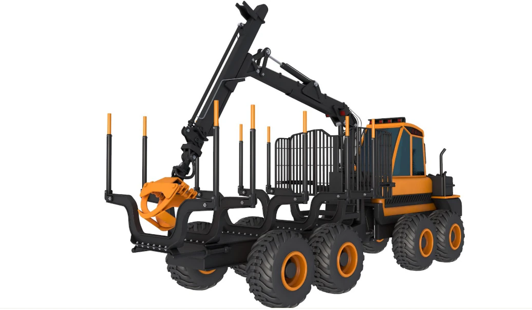 Forwarder Forestry Vehicle 3D Model .c4d .max .obj .3ds .fbx .stl .blend 