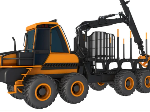 Forwarder Forestry Vehicle 3D Model