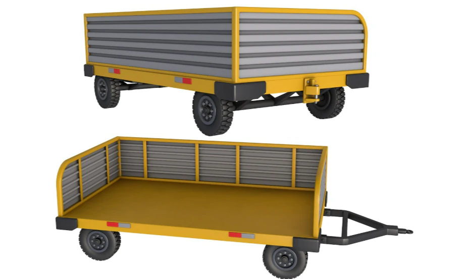 Airport Luggage Trolley with Contain 3D Model .c4d .max .obj .3ds .fbx .stl .blend 