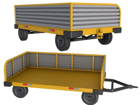 Carro de equipaje para aeropuerto con contenedor Modelo 3D