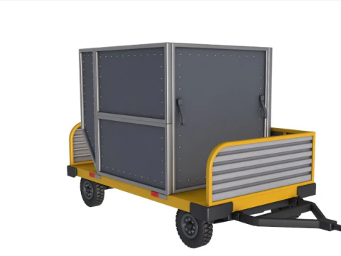 Airport Luggage Trolley with Contain 3D Model