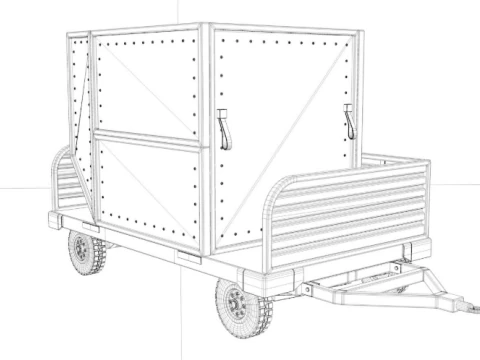 Airport Luggage Trolley with Contain 3D Model