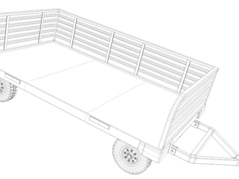 Airport Luggage Trolley with Contain 3D Model