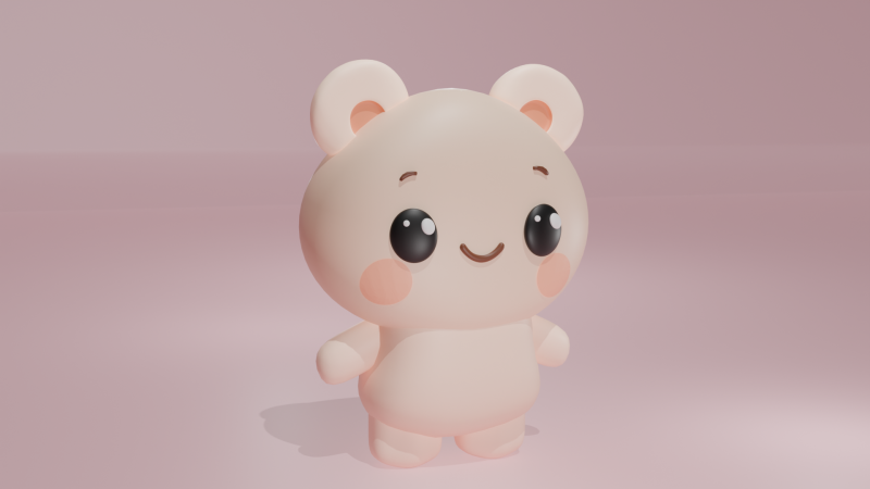 Pink Taddy 3D Model .c4d .max .obj .3ds .fbx .stl .blend 