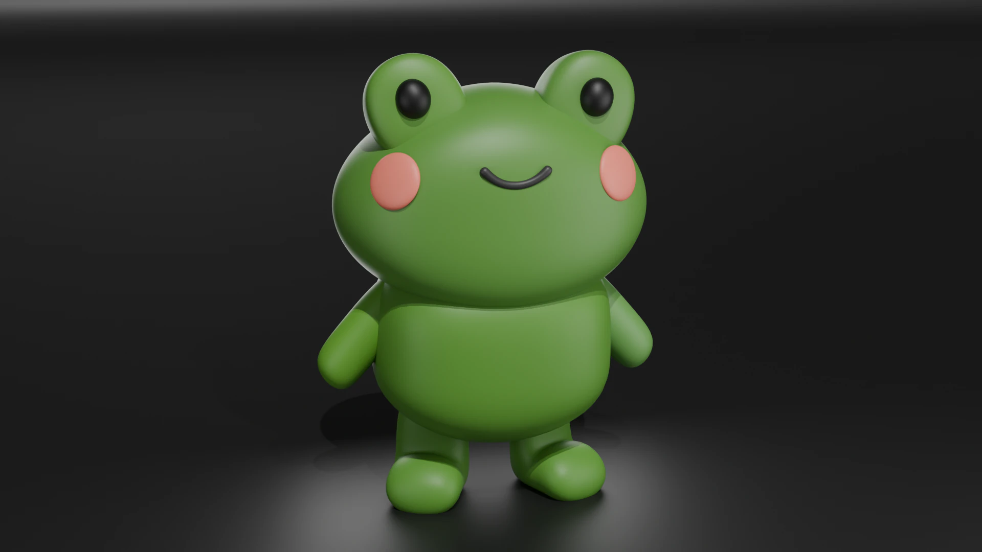 Green Chubby Frog 3D Model .c4d .max .obj .3ds .fbx .stl .blend 