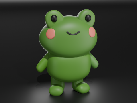 Green Chubby Frog 3D Model